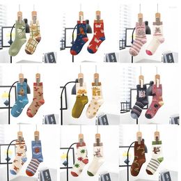 Women Socks AB Version Cartoon Long Tube Cotton Fashionable And Cute Korean Street INS Style College Student Sports