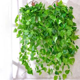 Decorative Flowers 100cm Artificial Plants Vines Fake Green Leaf Ivy Plastic Wall Hanging Branch Wedding Banquet Home Outdoor Garden