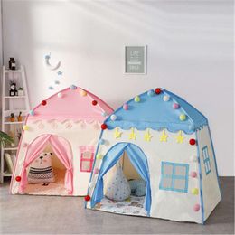 Portable Children Tent Indoor Outdoor Garden Folding Small House Pretend Play Toy Tents Playhouse for Girl Gift 5M Star Lamp