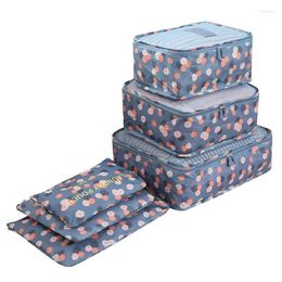 Storage Bags 2024 6pcs/set Portable Luggage Organiser Clothes Travel Tidy Suitcase Packing Laundry Bag