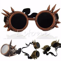 2020 Welding Round Cyber Goggles Goth Rivet Steampunk Cosplay Antique Victorian Spike MAR21 151 278m