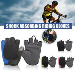 Cycling Gloves Non-slip Half Finger With Wrist Wrap Support Padded Fitness Short Open Glove For Riding Sports Summer