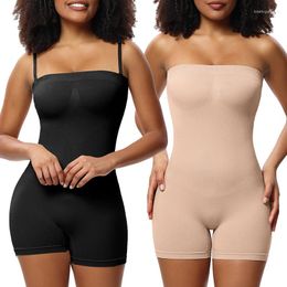 Women's Shapers BurVogue Strapless Shapewear Bodysuit BuLifter Body Shaper For Women Under Dress Tummy Control Full