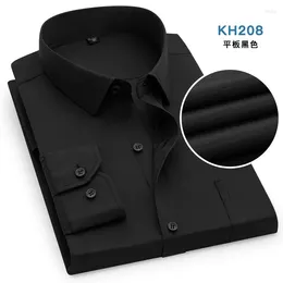 Men's Dress Shirts Large Size 5XL Men Formal Business Shirt Single Breasted Lapel Top Simple Long Sleeved Leisure