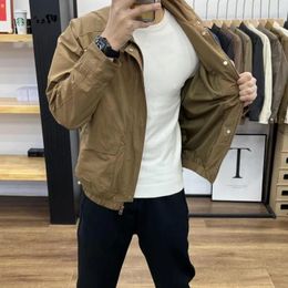 Men's Jackets 2024 Sports Stand Collar Jacket Spring Autumn Casual Loose Workwear Style Simple Versatile Coat Trendy Urban