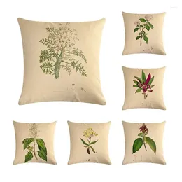 Pillow Green Covers Linen Cotton Hazelnuts Poppies Rue Sour Cherries Seed Home Decor Garden Gifts Throw Cases ZY39