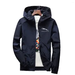 Men's Jackets Men Spring Autumn Casual Outdoor Zipper Fashion Jacket Color Coat Hooded Sports Plus Size Thin Windbreaker Solid Trend Unisex