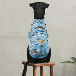 Dog Apparel Tropical Beach Loose Shirt Printing Handsome Clothes Holiday Party Thin Jacket For Medium Pets Hawaiian Style Puppy Clothing