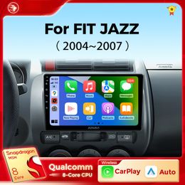 Car dvd Stereo Radio Multimedia Wireless Carplay Android Auto for Honda Fit Jazz City 2003 2004 2005 2006 2007 2 Din GPS DSP