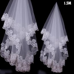 1 5 M Charming Girls Wedding Bridal Accessories Veil For Lace White Ivory Color Charming Top 01 2014