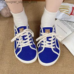 Casual Shoes Designer Canvas Shoes Womens Low Top Sports Shoes Wide Laces and Collar Training Shoes 2024 Girls Red and Blue Sports Shoes Tenis Plimsols Q240523