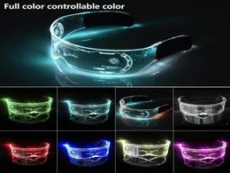 Glowing Christmas LED Luminous Glasses Neon Halloween Party For Woman Man Flashing Light Glow Sunglasses Glass Festival Supplies C2266094