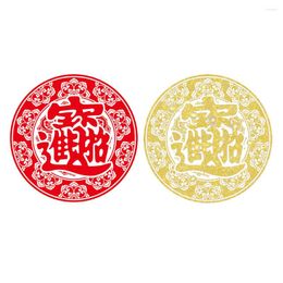 Wall Stickers Paper-cut Lucky And Treasure Window Door Year Chinese Wallpaper For Shopping Mall House Decor