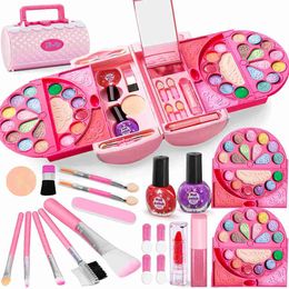 Beauty Fashion Childrens makeup set 60 pieces little girl princess toy real washable pretend to play with cosmetics beauty makeup set WX5.21463215