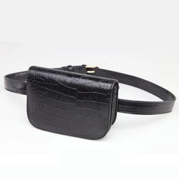 Mihaivina Fashion Women Alligator Waist Pack Famous Brand Leather Belt Bag Fanny Packs Pouch Phone 240520