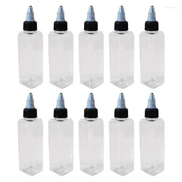 Storage Bottles Pack Of 10 100ml Square Sauce Convenient Oil Dispenser Bottle Plastic Squeeze With Pointed Mouth Lid