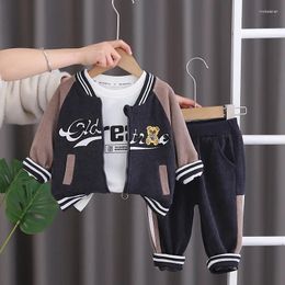 Clothing Sets Baby Boy Luxury Clothes Set 2024 Spring Korean Casual Cartoon Cardigan Jackets T-shirts Pants Kids Girls And Boys Sport Suit