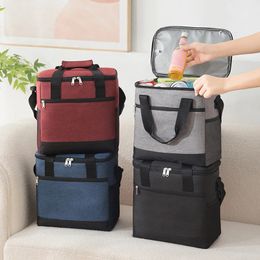 Large Capacity Oxford Cloth Lunch Bags for Women Men Portable Tote Shoulder Cooler Box Outdoor Travel Picnic 240516