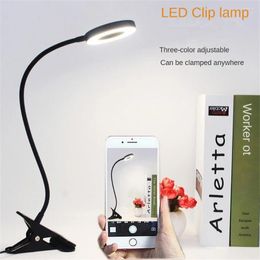 Table Lamps Clip Light Reading Lights LED Clamp-on Desk Lamp With 3 Colour Modes And 10 Brightness Dimmable Flexible For Video Conference