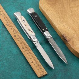 9 inch horns Damascus style guardian sacred folding knife double automatic 440 stainless steel blade camping knife Nnkbm