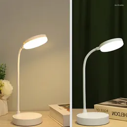 Table Lamps Lamp USB Plug Rechargeable Desk Bed Reading Book Night Light LED 3 Modes Dimming Eye Protection Bedside