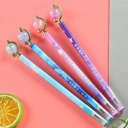 4pcs Starry Sky Gel Pens Smooth Writing Black Ink Needle Korean Stationery Kids Gifts School Office Supplies