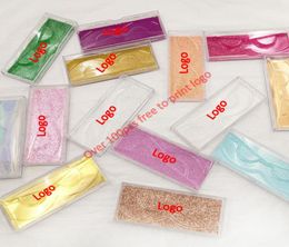 ELB009 Eyelash Packaging plastic Box Lash Boxes Mink Lash Case Acrylic sliding plastic clear Empty case with tray and base card lo6136409