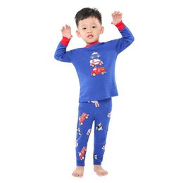 Pyjamas Pyjama 100 Baumwolle Vollmenschtewäsche Baumwollkleidung Kleidung Kinder Flugzeug Pyjamas Kinderbaby Pyjamas WX5.21