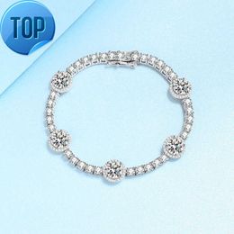Women Wedding Chain 925 Silver Gemstone Ice Bracelet Jewellery Luxury Fine Moissanite Cluster Diamond Tennis Bracelet