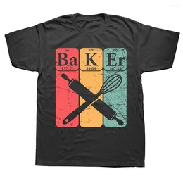 Men's T Shirts Funny Baker Periodic Table Baking Nerd Vintage Summer Cotton Streetwear Short Sleeve Chef Cooking Gifts T-shirt Men