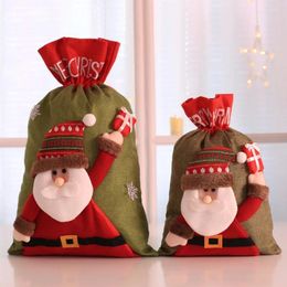 Storage Bags Christmas Stocking Gift Bag X-mas Tree Candy Santa Claus Home Party Decoration Xmas Kids