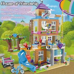 Blocks House of Friendship Building Friends 865PCS Compatible with 41340 Hotels and Toys for Girl Bricks Christmas Gift H240523