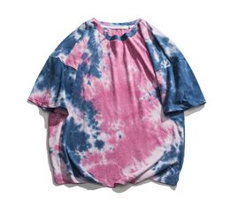 Men039s T Shirts Unisex Tie Dye Loose Tshirt Mens 2022 Summer Round Neck Streetwear Hipster TShirt Short Sleeve Cotton Tee 6C3006966