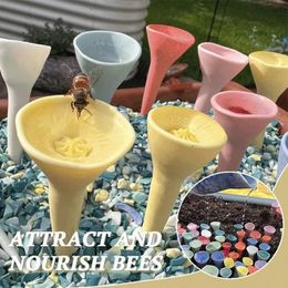 Bee Insect Drinking Cup PVC Garden Balcony Colourful Resin Five Flower Drinker Easy To Use 240523