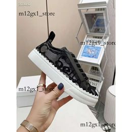 Luxury Platform Shoe Ladies Designer Laurens Leather Shoes Sneakers Pure White Womens Lace Casual Shoe Sports Trainers Real 402