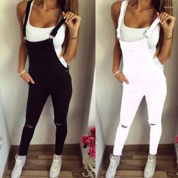 Women's Jeans Spring/autumn Overalls Women Hole Jumpsuits Washed Denim Sleeveless Rompers Womens Jumpsuit Plus Size Pencil Pants