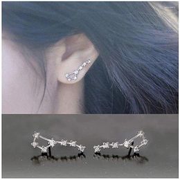 Stud Earrings CAOSHI Korean Style For Women Personality Big Dipper Shaped Inlaid Shiny Cubic Zirconia Daily Wearable Jewellery