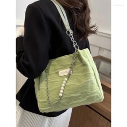 Waist Bags Foufurieux Tote Bag Large Capacity Commuter Women Trendy Korean Version Versatile Small Fresh Lace Pleated Student Class Handbag