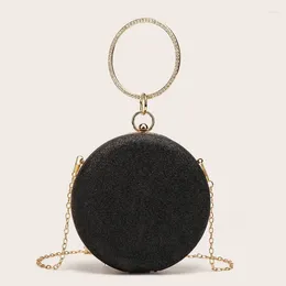 Evening Bags 1 Pieces Round Shape Black Plastic Metal Wallet Purse Frame Box Clutches Handbag Accessories Wholesale 14cm Or 18 Cm