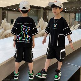 Clothing Sets 2024 Fashion Baby Boy's Suit Cotton Summer Casual Clothes Set Top Shorts 2PCS For Boys Kids 4-14 Years