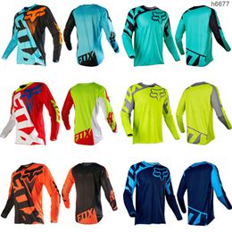Men's T-shirts Outdoor T-shirts Fox Speed Decent Cross Country Cycling Shirt Mens Mountain Motorcycle Racing Suit Fast Dry Breathable Long Sleeve T-shirt
