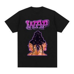 Men's T-Shirts Cardi B Megan Thee Stallion WAP Hip Hop Rap Summer T-shirt Cotton Men T Shirt New TEE TSHIRT Womens Tops J240523