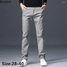 Men's Pants Spring Casual Trend Design Versatile Cotton Trousers Basic Straight Solid Loose Business Formal For Men