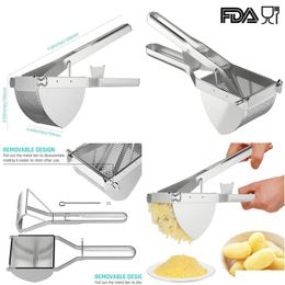 Water Bottles Lmetjma Potato Ricer Stainless Steel Masher Heavy Duty For Baby Food Fruit Vegetable Juicer Kc0154 231207 Drop Delivery Dh1Ax