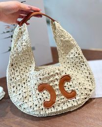 New Designer Shoulder Bag Straw Woven Womens Tote Bags Fashion Summer Hollowing Out Beach Bag Luxury Lafite Grass Handbags