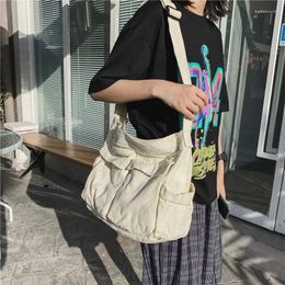 Evening Bags 2024 Canvas Tote Teenager Shoulder For Teenage Girl Women's Messenger Ladies Casual Bag Teen Handbag Crossbody
