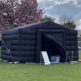 wholesale Customised Design 9mLx9mWx4.5mH (30x30x15ft) Inflatable Full Black Tent For Event Advertising Decoration Blow Up Move Hall Camping Canopy