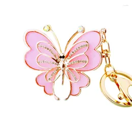 Keychains Dazzle Butterfly Metal KeyChain Cute Animal Key Chain For Women Car Purse Bag Holder Creative Friendship Gift Accessories