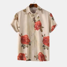 Men's Casual Shirts Stylish Floral Hawaiian Men Trend Loose Short Sleeve Clothing Male Breathable Beach Seaside Chemise Hombre