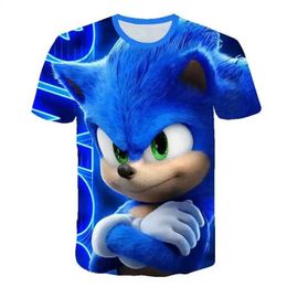 Men's T-Shirts 2024 New Yellow Sonic T-shirt for Childrens Clothing Boys Cartoon Game Super Sonic Boys Clothing Mens Womens T-shirts Summer Girls Clothing S2452322